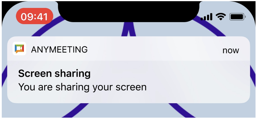 Notification about active screenshare