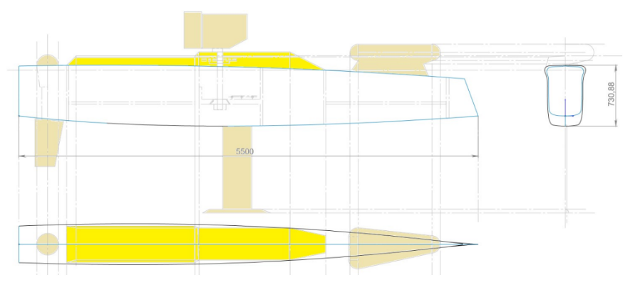 Схема корпуса морского робота