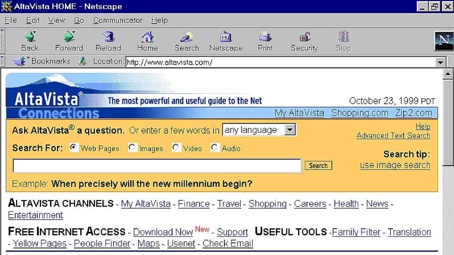 A typical Web 1.0 site