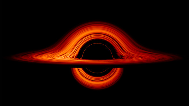 Падение потока частиц в черную дыру (аккрецио́нный диск  )