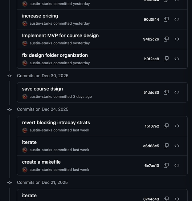 По истории Git видно, что я создал проектный документ («save course dsign») 30 декабря 2025 года По истории Git видно, что я создал проектный документ («save course dsign») 30 декабря 2025 года