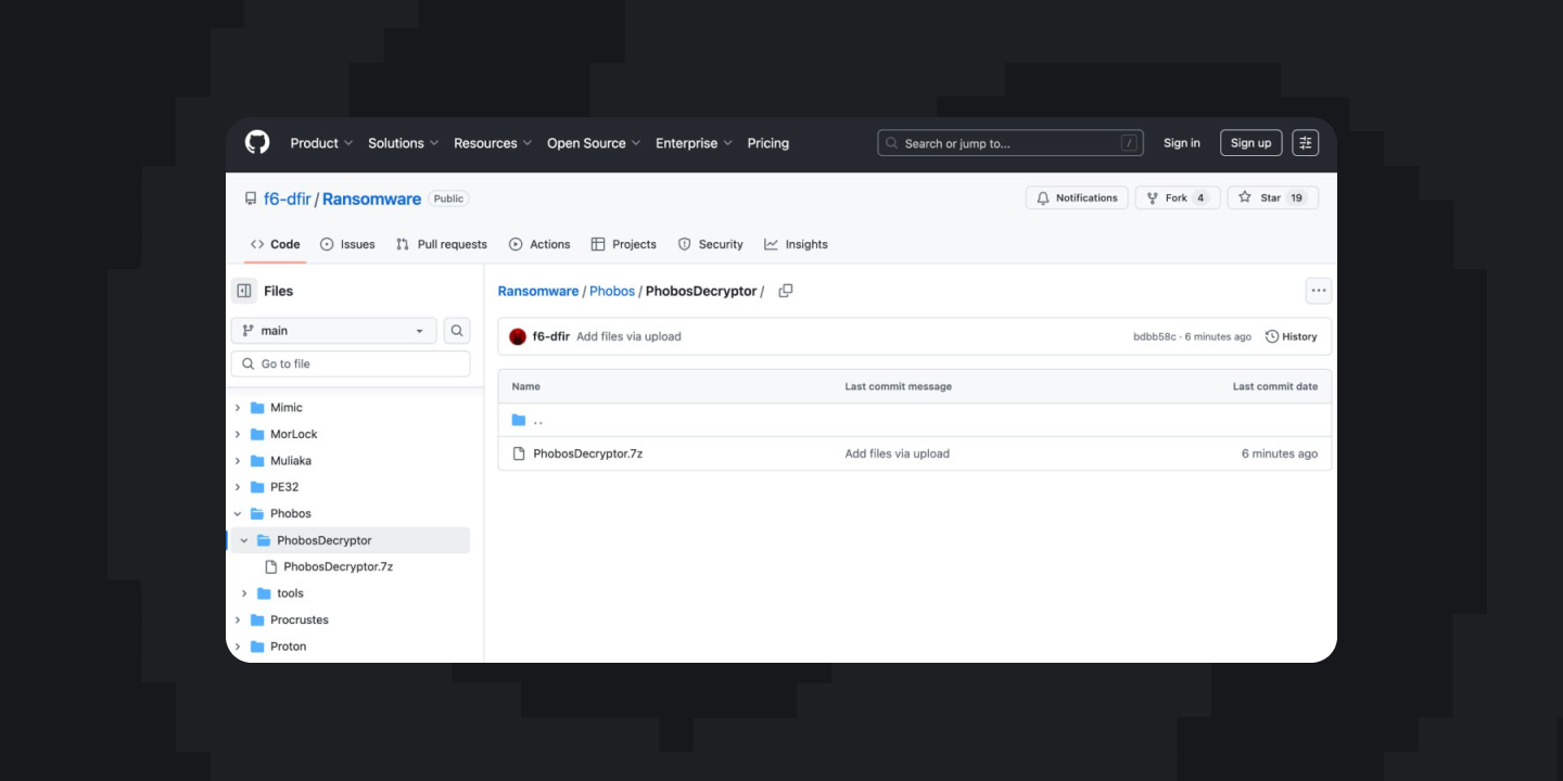 Гитхаб F6 DFIR