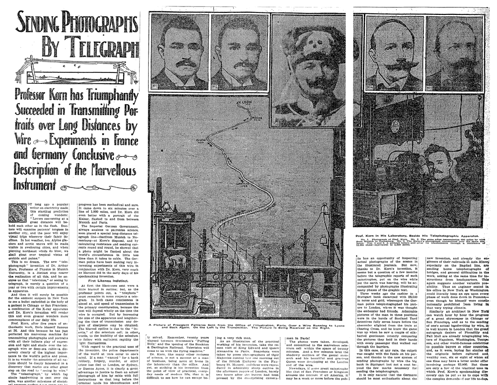 New York Times 1907 года, в которой обсуждается телеавтограф