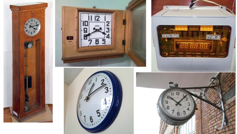 Варианты исполнения первичных (вверху) и вторичных часов (внизу) Варианты исполнения первичных (вверху) и вторичных часов (внизу)