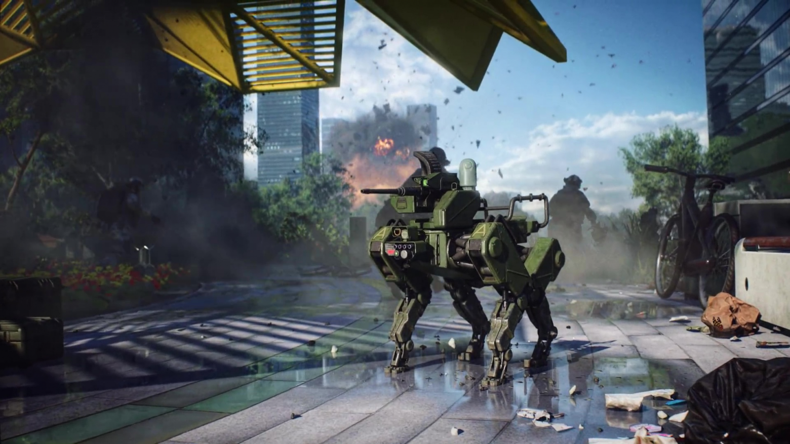 В Battlefield 2042 будут роботы, напоминающие творения Boston Dynamics, только с пушками