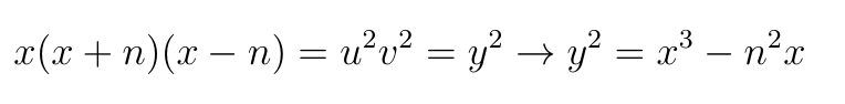 Уравнение справа задаёт т.н. неособую эллиптическую кривую