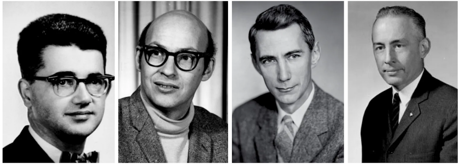 Ученые, которые предложили провести Дартмутскую конференцию в 1956 году. Слева направо: Джон Маккарти, Марвин Мински, Клод Шеннон и Натаниэль Рочестер