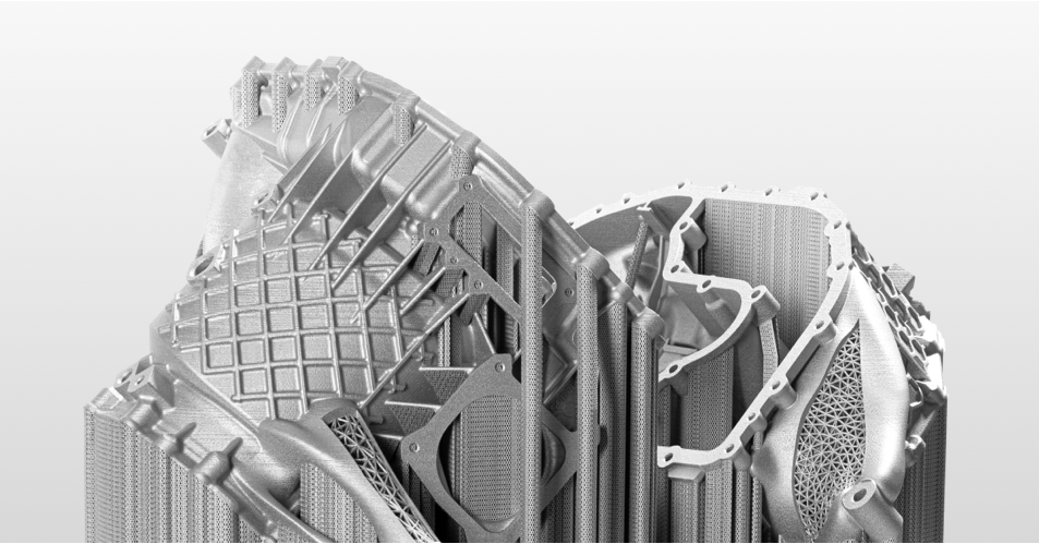 Одно из первых изделий, созданных с помощью 3D-принтера по металлу SLM NXG XII 600: корпус силового агрегата E-Drive для спорткара Porsche © SLM Solutions

Размер: 590 х 560 x 367 мм
Вес: 15,5 кг
Материал: AlSi10Mg
Время изготовления: 21 час