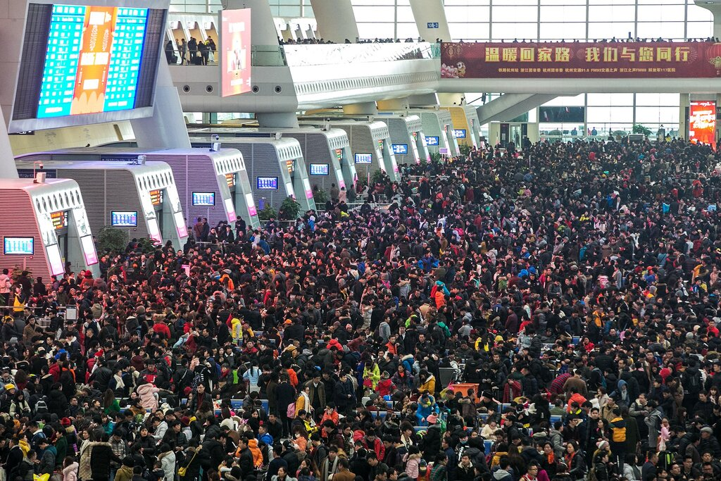 Вокзал Гуанчжоу в новогодние праздники
