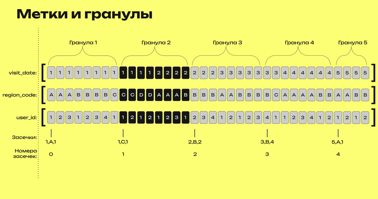 Метки и гранулы Метки и гранулы
