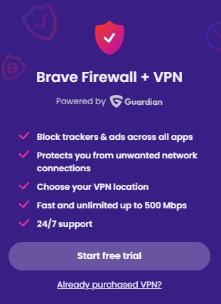 В Brave есть встроенный VPN