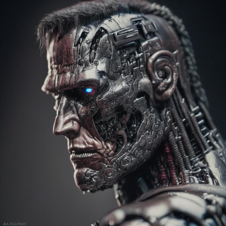  photo of T-800, highly detailed, photography, (side view)