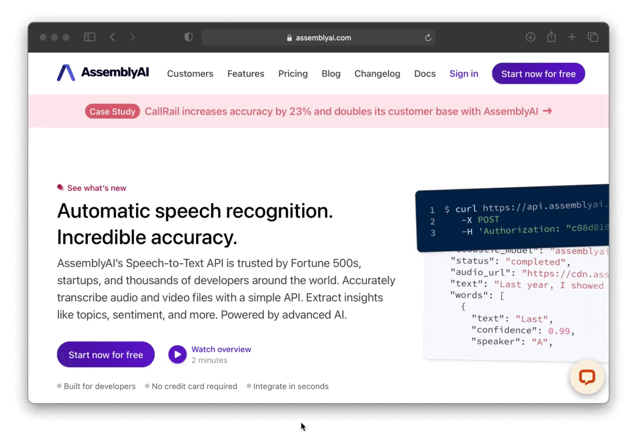 Как получить API-ключ в AssemblyAI