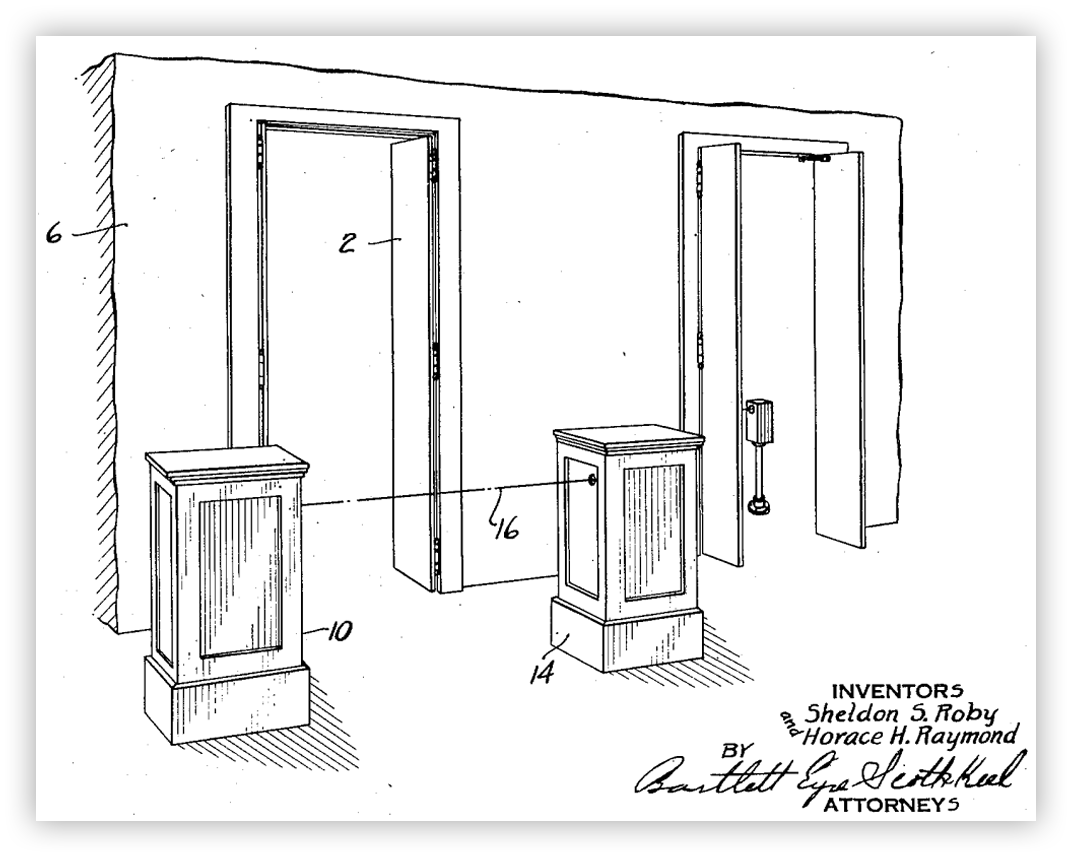 Схематический рисунок из патента Шелдона Роби и Гораций Рэймонда
