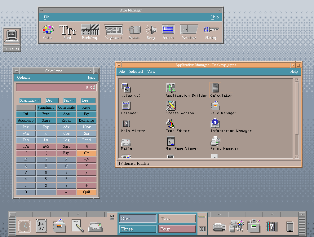 Рис. 2. Common Desktop Environment образца конца 90-х.
