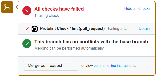 Workflow Protolint Check завершился с ошибкой