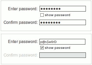 Show password - checkbox