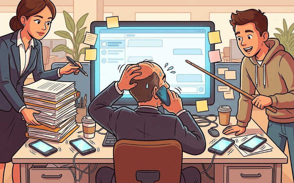 ИИ-репетитор обучает очень занятого бизнесмена, как использовать ИИ