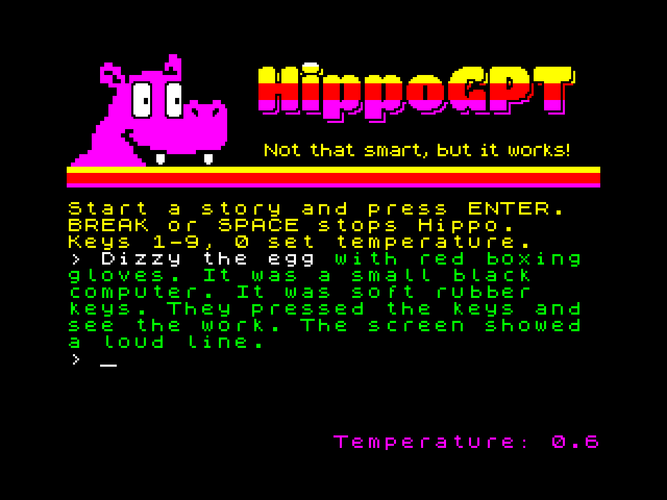 HippoGPT дописывает сказку про Dizzy