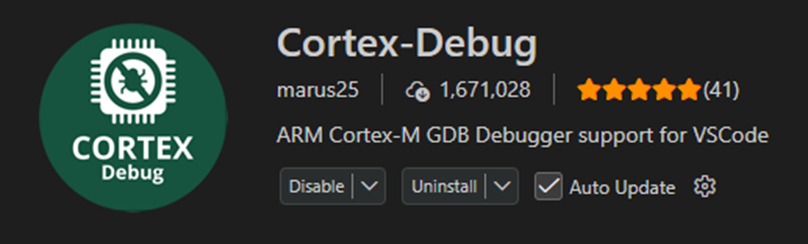 Расширение cortex-debug