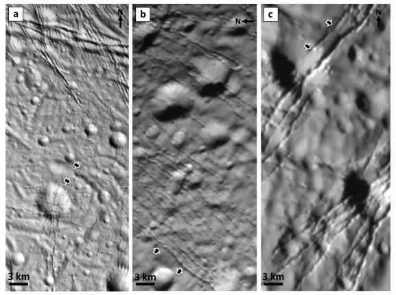 Цепи ям на Энцеладе