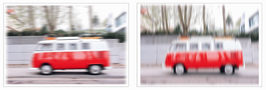 Эффект применения SVG-функции **blur()** раздельно по осям