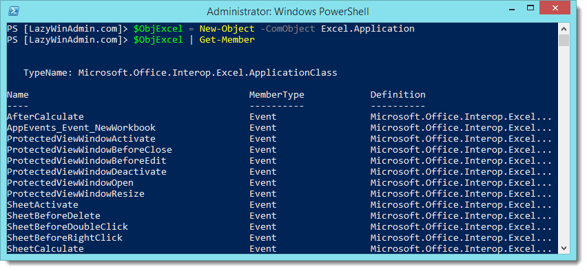 Powershell Excel