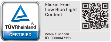 TUV Rheinland Flicker Free Low Blue Light Content