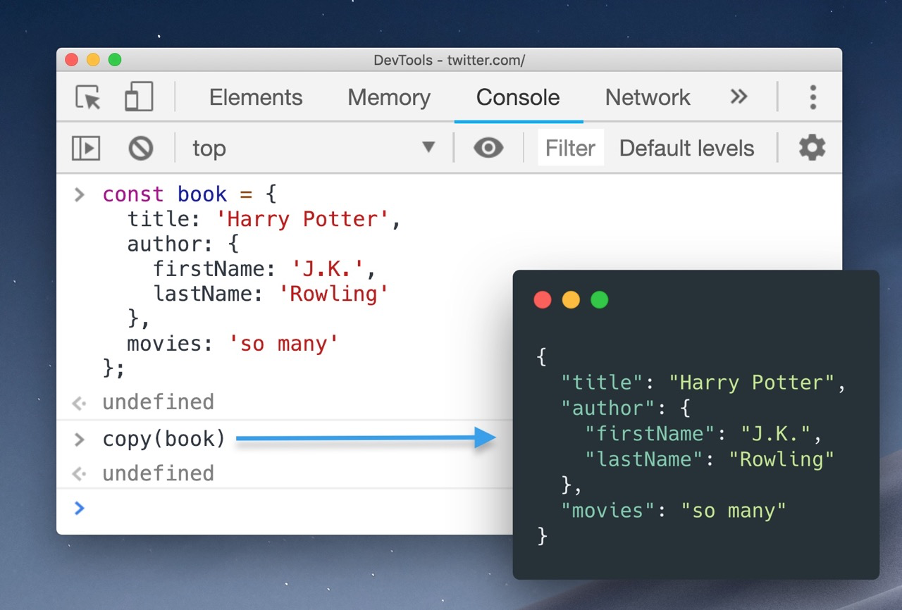 Вы знали, что в Chrome Dev Tools можно копировать объекты в буфер обмена?