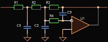 Third Order Multiple Feedback Low-pass Filter