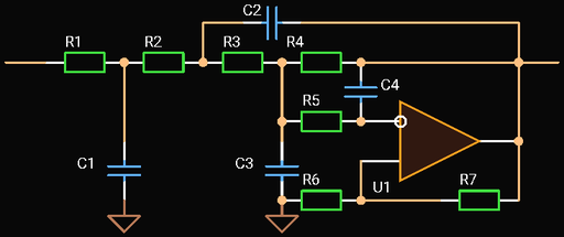 Fourth Order Multiple Feedback Low-pass Filter