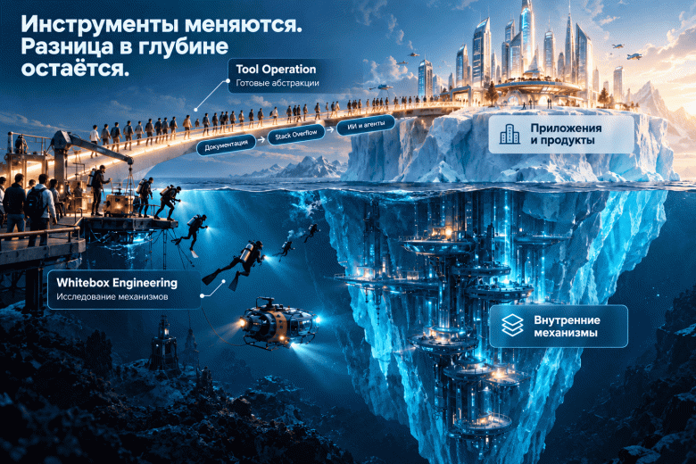 Инструменты меняются. Разница в глубине остаётся. Инструменты меняются. Разница в глубине остаётся.