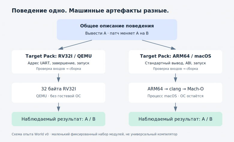 Схема: описание поведения и Target Pack проходят проверку, затем создаётся артефакт для целевой машины.