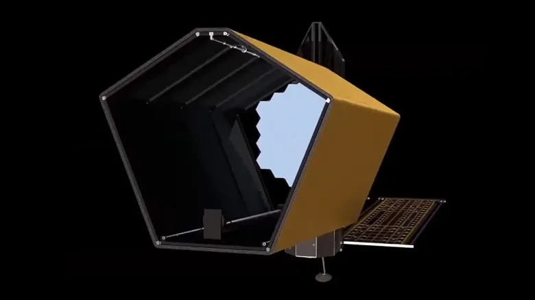Планируемая Обсерватория обитаемых миров (Habitable Worlds Observatory), показанная в одном из возможных архитектурных вариантов, станет крупнейшим и самым мощным космическим телескопом НАСА из когда-либо построенных — при условии, что она будет построена. Она была главной рекомендацией в качестве флагманского космического телескопа в обзоре Astro2020. Она планируется к запуску в 2030-х годах, и впервые будет способна напрямую получать изображения планет земного размера на землеподобных расстояниях от солнцеподобных звёзд. Источник: НАСА