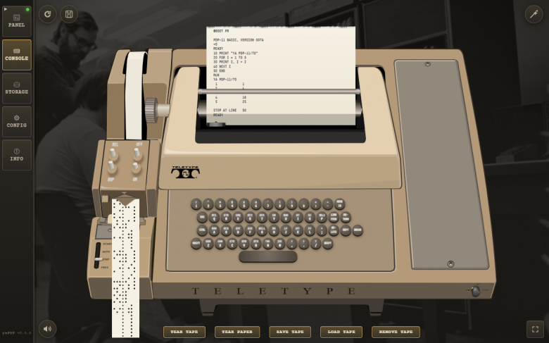 Работа с BASIC-11 на Teletype Model 33 ASR