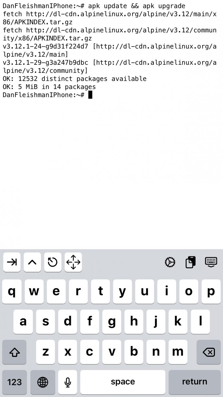 ISH Shell или возможно ли установить и использовать Linux на iOS / Хабр