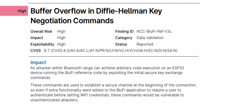 Рисунок 13. Уязвимость в механизме установления защищенного канала