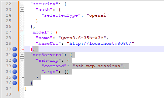 Добавляем ssh-mcp-sessions в Qwen CLI Добавляем ssh-mcp-sessions в Qwen CLI