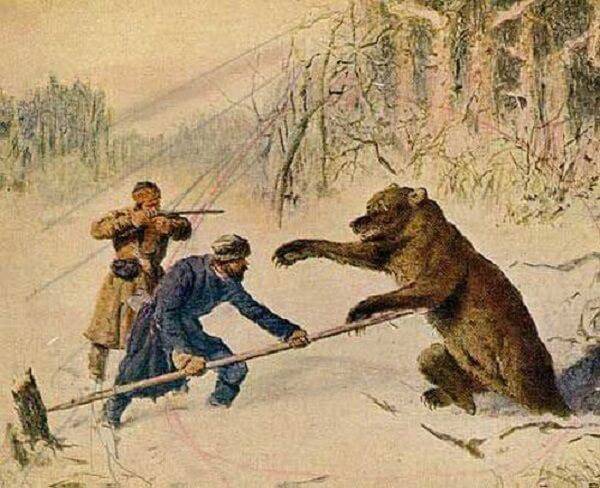 охота на медведя с рогатиной
