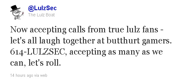 LulzSec «положили» несколько известных игровых серверов / Хабр
