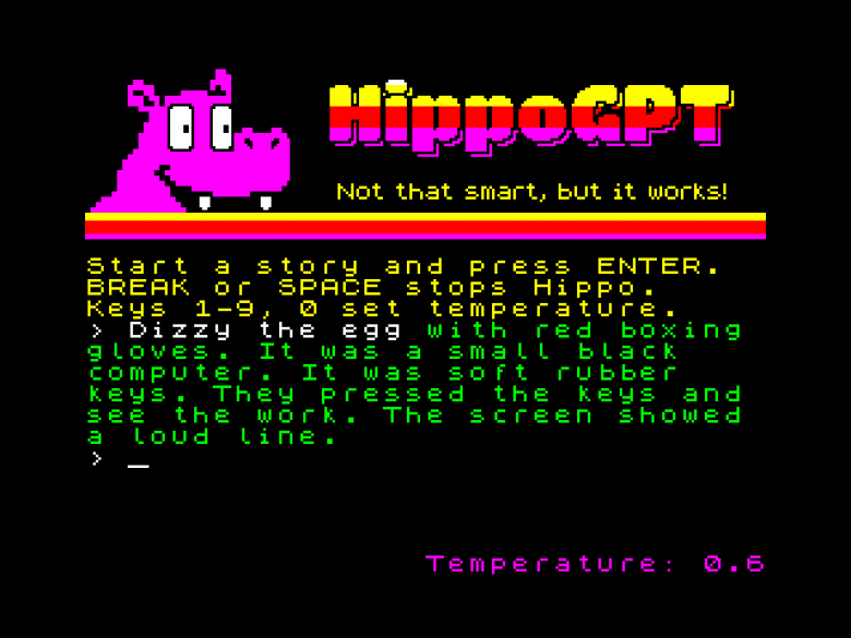 HippoGPT дописывает сказку про Dizzy
