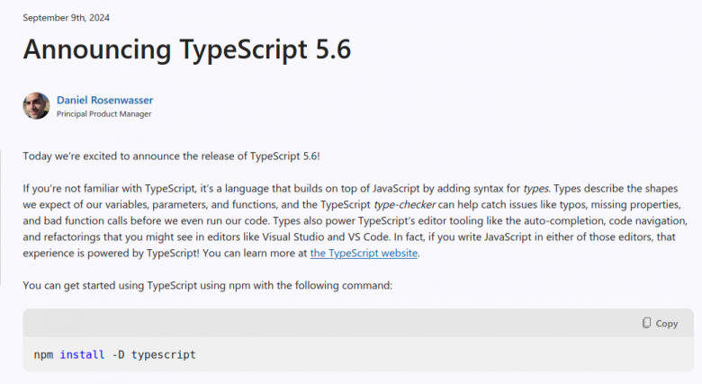 Релиз TypeScript 5.6 / Хабр