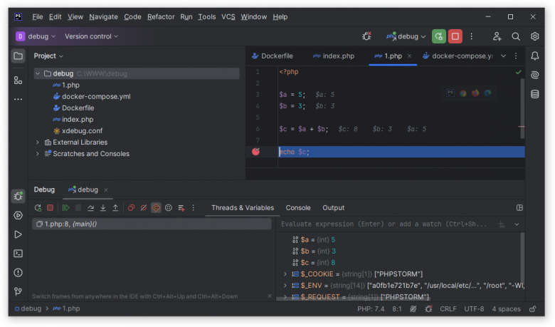Отладка PHP сценариев в Docker-контейнере с помощью PhpStorm и Xdebug ...