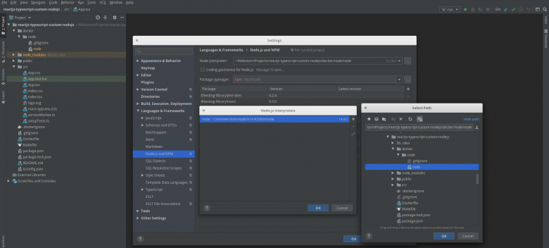 Webstorm NodeJs интерпретатор из Docker контейнера / Хабр