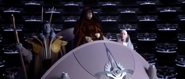 Звёздные войны. Эпизод III: Месть ситхов. Сцена с выступлением, пока еще, канцлера Палпатина в сенате.