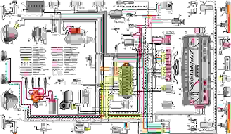 Схема электрооборудования автомобиля ВАЗ-2101