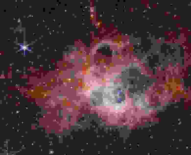 Вид в ближней инфракрасной области NGC 604 в галактике Триангулум, полученный с помощью «Уэбба».