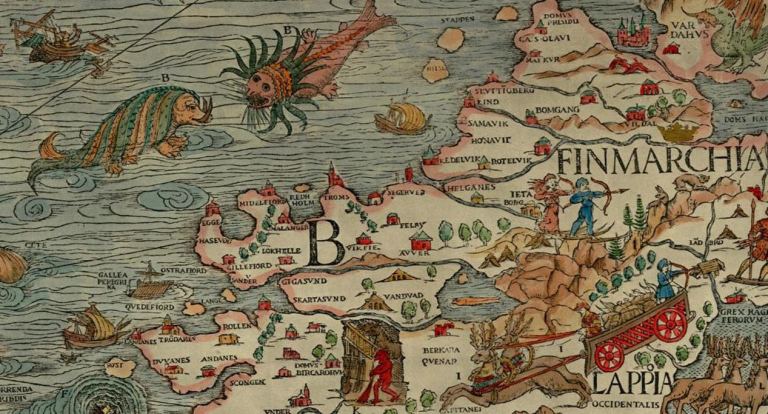 Это часть карты Carta Marina, датируемой 1539 годом. На ней изображены чудовища, скрывающиеся в неизвестных водах у берегов Скандинавии. Похожи ли страхи перед ИСИ на эти? Или ИСИ может быть Великим фильтром?