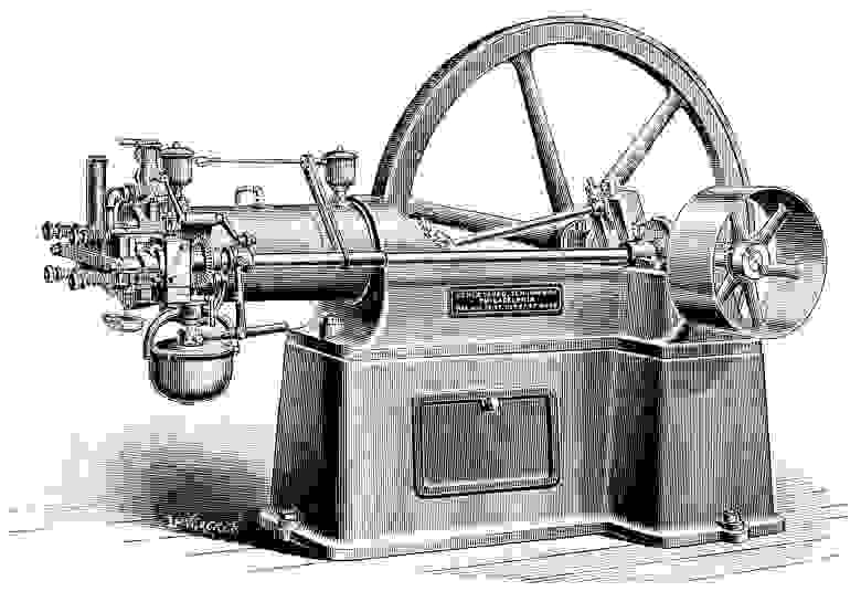 Двигатель Отто, построенный в США в 1880-х годах.