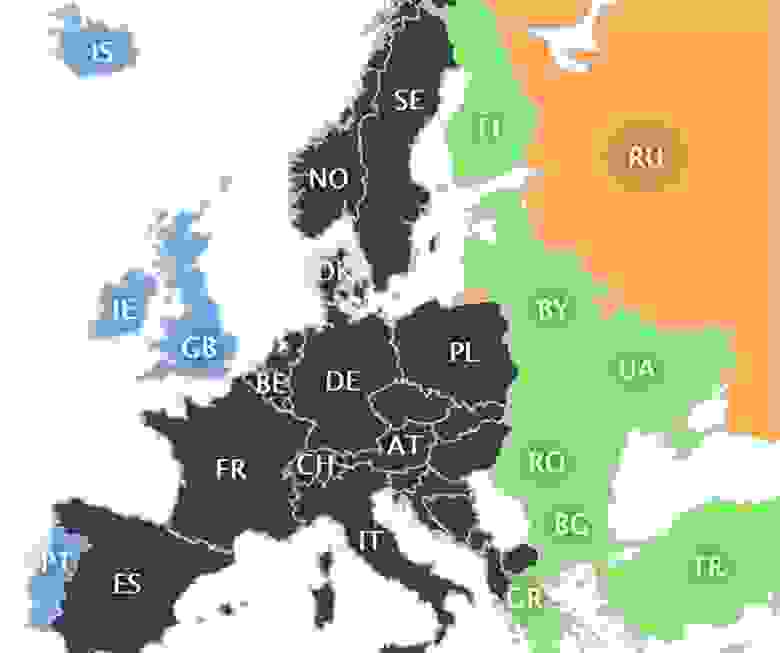 Highmaps – Europe Time Zones